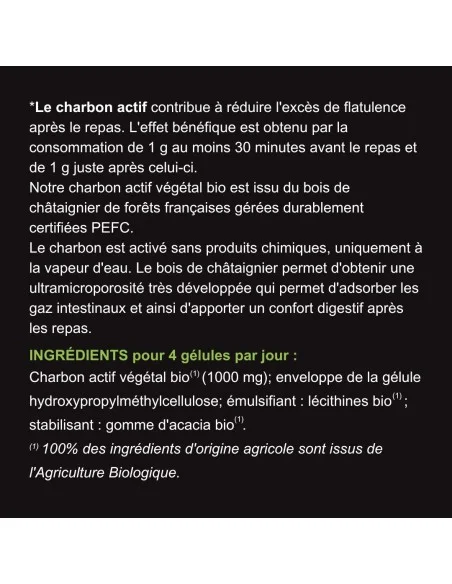 Blanche Bresson - Charbon Végétal activé bio - dos étiquettes Blanche Bresson - Charbon Végétal activé bio - dos étiquettes