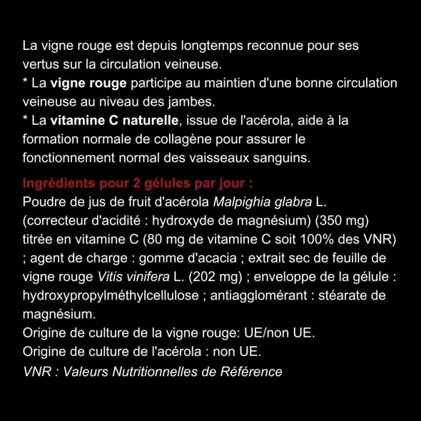 Blanche Bresson - Phyto Vigne rouge Ampoules - dos étiquettes