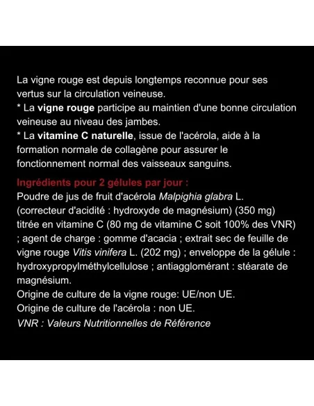 Blanche Bresson - Phyto Vigne rouge Ampoules - dos étiquettes