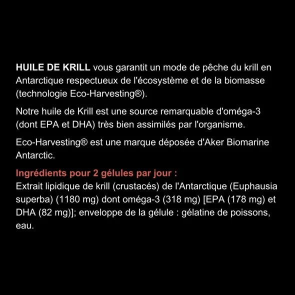 Huile de Krill - Dos étiquette