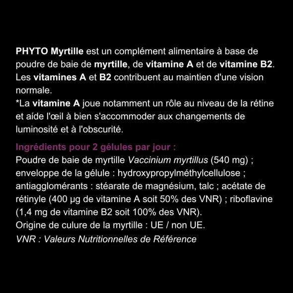 Blanche Bresson - Phyto Myrtille - Dos étiquette Blanche Bresson - Phyto Myrtille - Dos étiquette