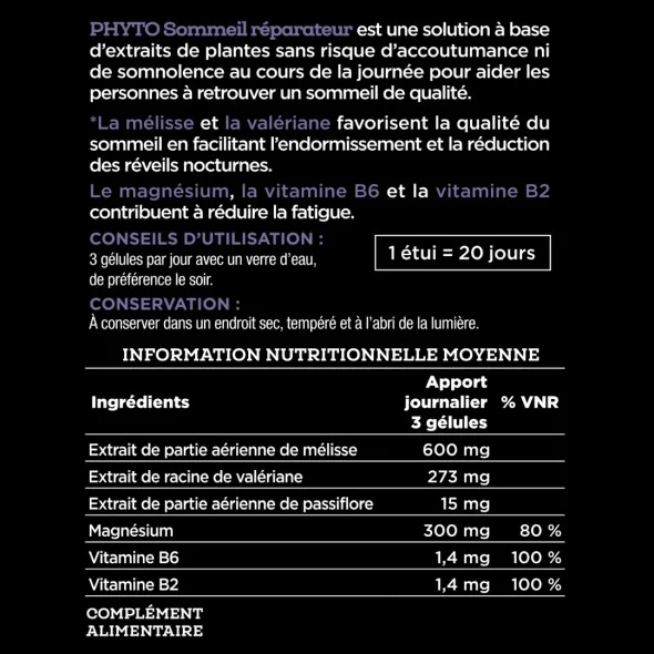 Blanche Bresson - Phyto Sommeil Réparateur - Dos étiquette Blanche Bresson - Phyto Sommeil Réparateur - Dos étiquette