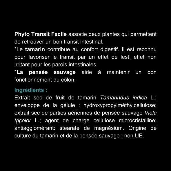 Blanche Bresson - Phyto Transit Facile - Dos étiquette Blanche Bresson - Phyto Transit Facile - Dos étiquette