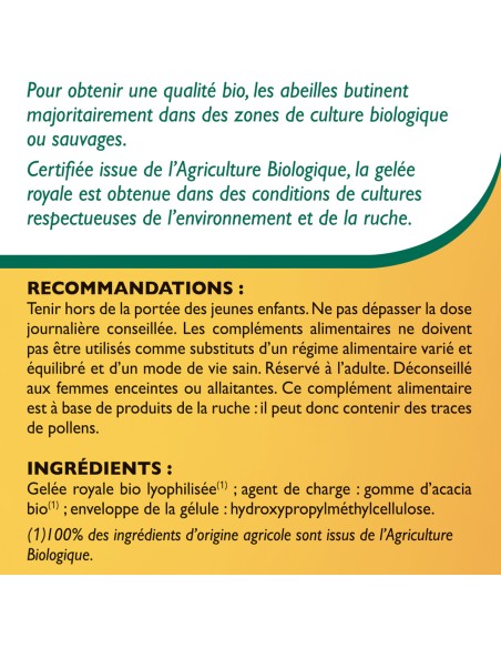 Blanche Bresson - Gelée Royale Bio Gélules - dos étiquettes