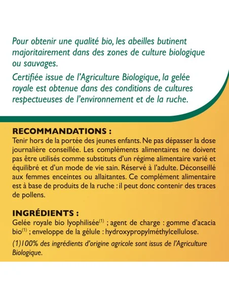 Blanche Bresson - Gelée Royale Bio Gélules - dos étiquettes