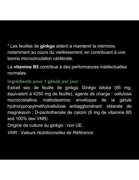 Blanche Bresson - Phyto Ginkgo biloba - dos étiquettes